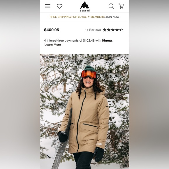 Women’s Burton Snowboarding jacket NEW